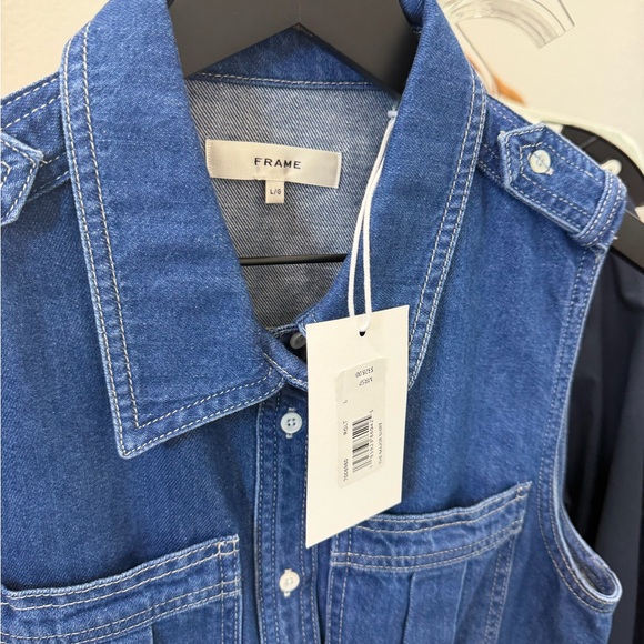 Frame Denim Blue Button-Down Top - Picture 5 of 9